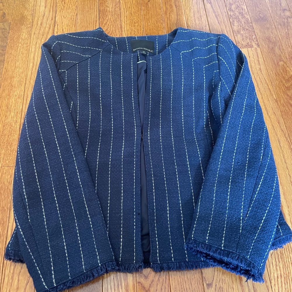 Banana Republic Dark Blue Textured Blazer